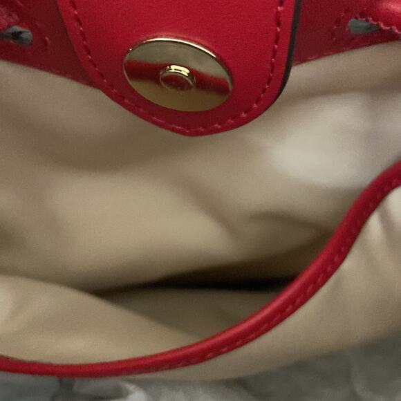 NWT MSRP$375 Ralph Lauren Leather Large Andie Drawstring Bag Red - Picture 4 of 4